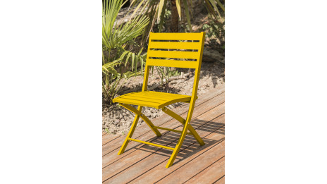 Lot composé de 2 chaises de jardin pliantes MARIUS-CP-MOUTARDE
