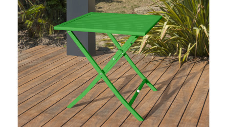 Guéridon de jardin pliant MARIUS (70x70 cm) en aluminium - VERT PRAIRIE