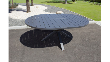 Lot composé d'une table de jardin PELOSA-TB200 et de 6 fauteuils PELOSA-FT empilables