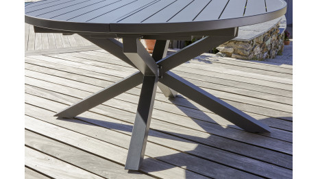 Lot composé d'une table de jardin PELOSA-TB200 et de 6 fauteuils PELOSA-FT empilables