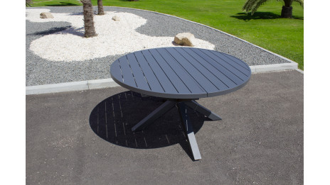 Lot composé d'une table de jardin PELOSA-TB200 et de 6 fauteuils PELOSA-FT empilables