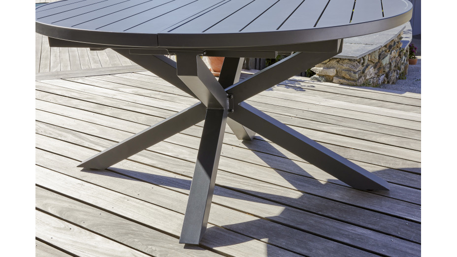 Lot composé d'une table de jardin PELOSA-TB200, de 6 chaises STOCKHOLM-CH empilables et de 2 fauteuils STOCKHOLM-FT empilables