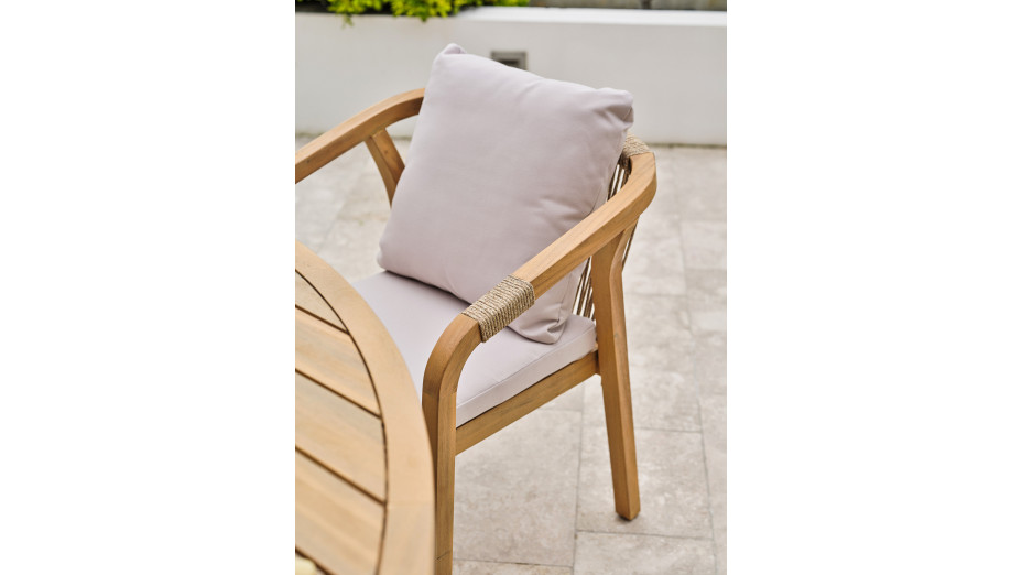 Ensemble repas de jardin SERENA (180x180 cm) 8 places en bois d'acacia - WOOD