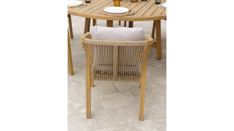 Ensemble repas de jardin SERENA (180x180 cm) 8 places en bois d'acacia - WOOD