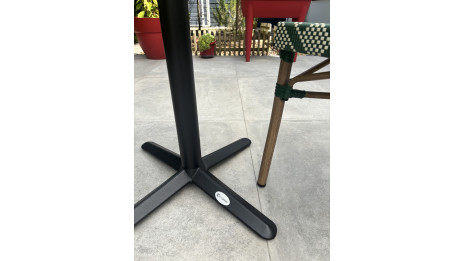 Lot composé d'une table de jardin BISTRO-TB60-TRZ et de 2 fauteuils BISTRO-FT-TEX-VERT empilables
