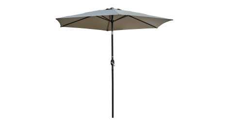 Parasol MARBELLA (diam. 2,7 m) à manivelle en aluminium gris anthracite et polyester - KAKI