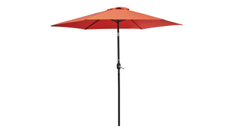 Parasol MARBELLA (diam. 2,7 m) à manivelle en aluminium gris anthracite et polyester - TERRACOTTA