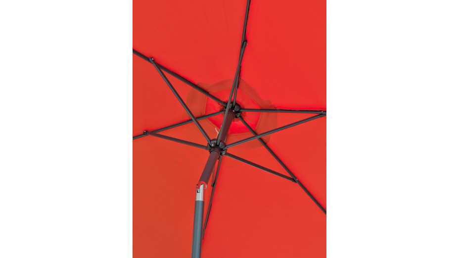 Parasol MARBELLA (diam. 2,7 m) à manivelle en aluminium gris anthracite et polyester - TERRACOTTA