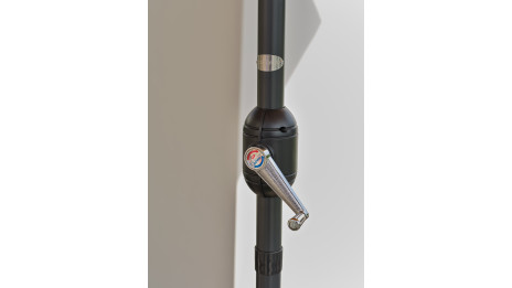 Parasol MARBELLA (diam. 2,7 m) à manivelle en aluminium gris anthracite et polyester - TERRACOTTA