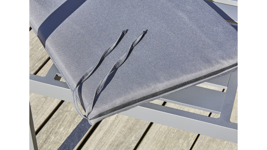 Lot de 2 fauteuils de jardin empilables PELOSA en aluminium - GRIS ANTHRACITE