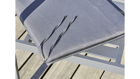 Lot de 2 fauteuils de jardin empilables PELOSA en aluminium - GRIS ANTHRACITE