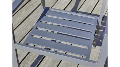 Lot de 2 fauteuils de jardin empilables PELOSA en aluminium - GRIS ANTHRACITE