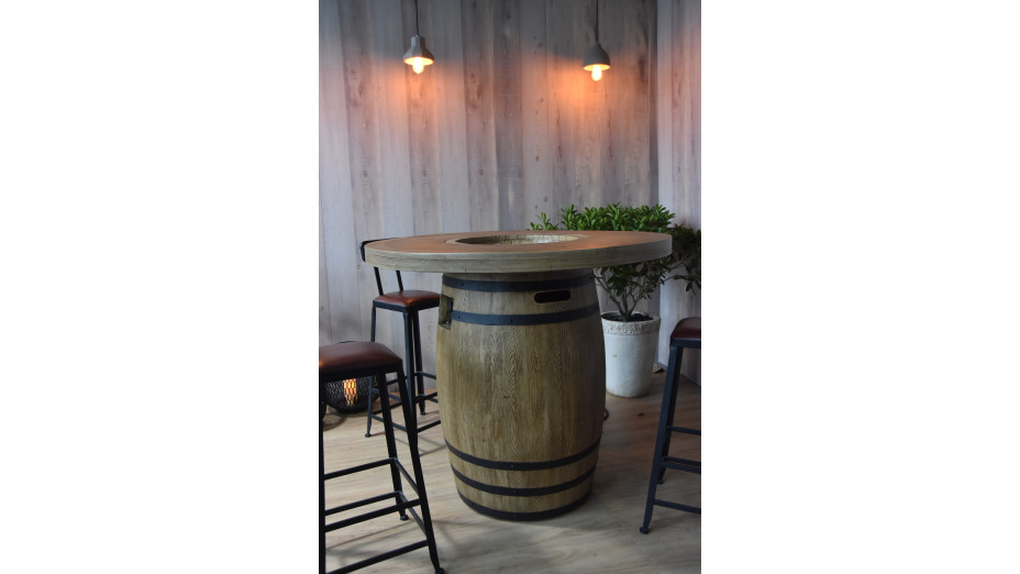 Set brasero Lafite Barel bois