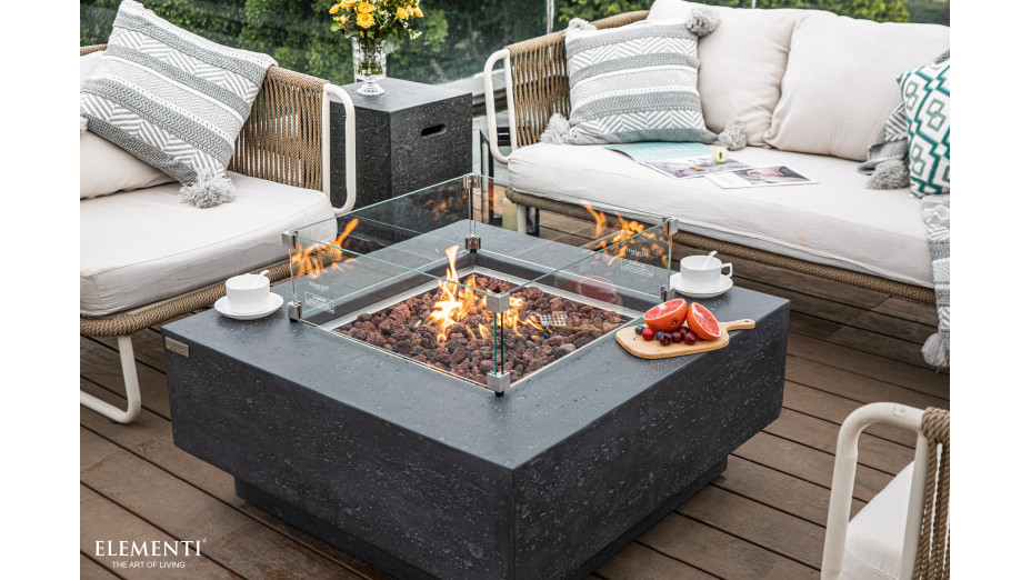Table Brasero Manhattan gris foncé