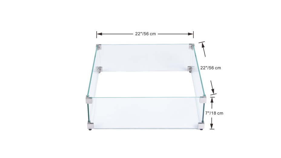 Ecran de protection Carré pour table brasero Manhattan / Aurora