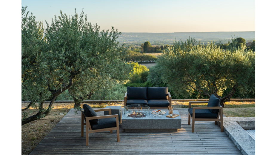 Table brasero Metropolis gris clair