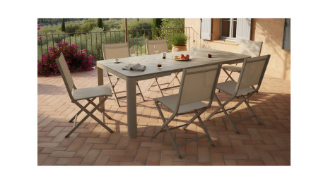 Table Alma 140/180 cm, plateau céramique
