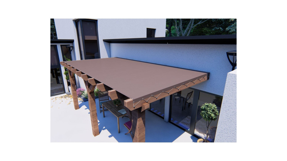 Toile sur mesure pour pergola bois