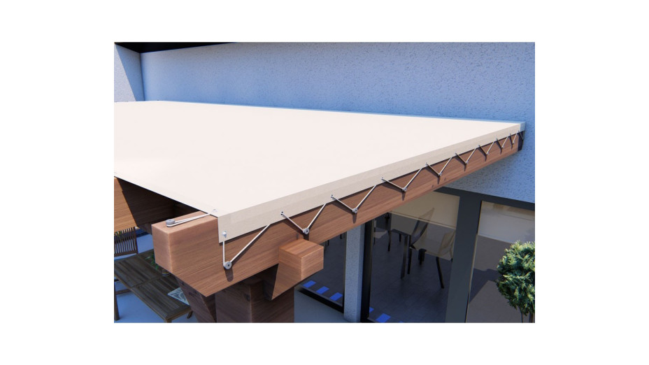 Toile sur mesure pour pergola bois