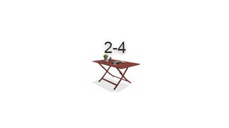 Table de jardin rectangulaire 2 à 4 personnes